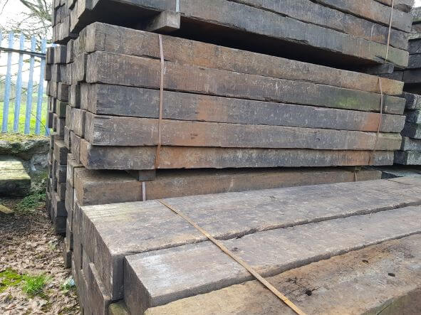 Reclaimed Pine Railway Sleepers Grade "B 240cm long Reclaimed Pine Railway Sleepers Grade "B 240cm long