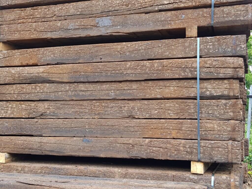 Reclaimed Oak & untreated Jarrah railway sleepers