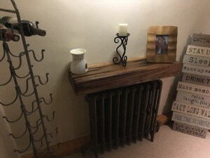 Oak mantel beam to cover a radiator