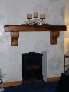 French Oak Beam with Corbal Supports